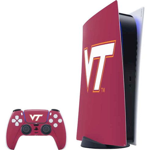 Virginia Tech University Maroon PlayStation PS5 Skins